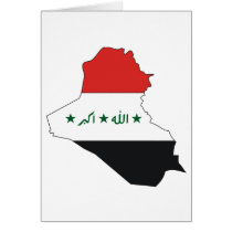 Iraq flag map greeting cards