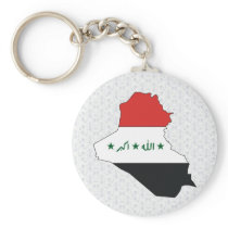 Iraq Flag Map full size Key Chain
