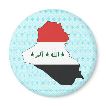 Iraq Flag Map full size Magnets