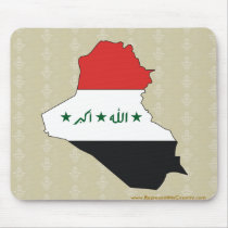 Iraq Flag Map full size Mouse Pad
