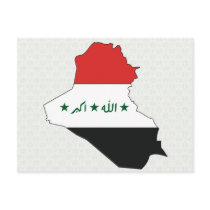 Iraq Flag Map full size Post Card
