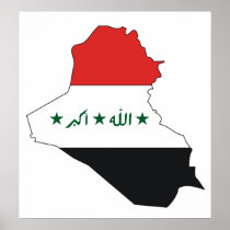 Iraq Flag Map full size Poster