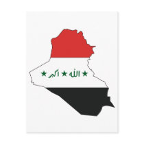 Iraq flag map postcard