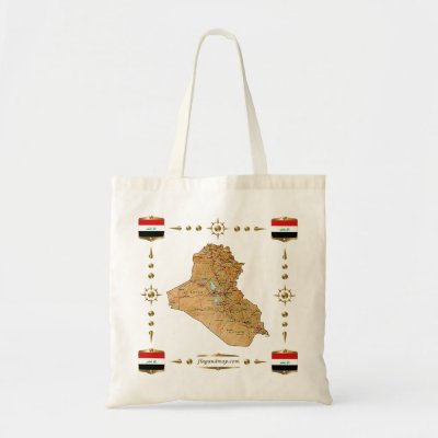 Iraq Map + Flags Bag by