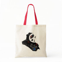 Iraq Trendy Peace Sign with Iraqi map Canvas Bags