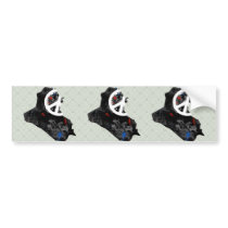 Iraq Trendy Peace Sign with Iraqi map Bumper Stickers