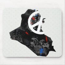 Iraq Trendy Peace Sign with Iraqi map Mousepads