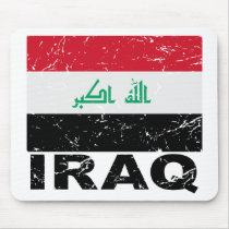 Iraq Vintage Flag Mouse Pads