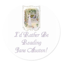 IRBR Jane Austen! Round Stickers, 2 sizes