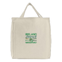 Ireland and Irish Cities Tote Bag embroidered bags