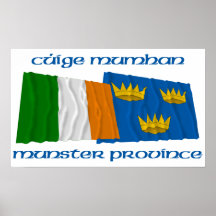Ireland and Munster Province Flags Poster