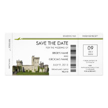Ireland Boarding Pass Save the Date Invitations
