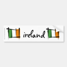 Ireland Brush Flag Bumper Sticker