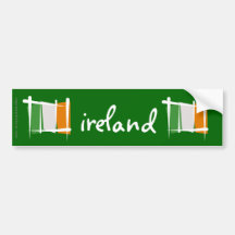 Ireland Brush Flag Bumper Stickers