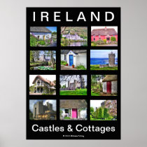 IRELAND Castles & Cottages Poster posters