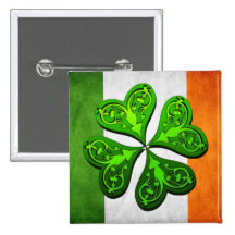 Ireland Colours Celtic Charm Pinback Buttons