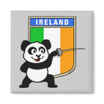 This cute panda loves fencing. Panda has his foil ready for a fencing match! This cute fencing panda shirt with a large flag of Ireland is a great gift for fencers or fencing fans!