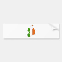 Ireland Flag Map full size Bumper Stickers
