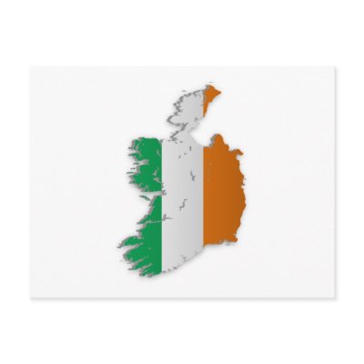 Ireland Flag Map Post Card by grum_l