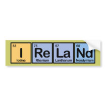 Ireland made of Elements bumper stickers