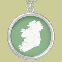 Ireland Map Sterling Silver Necklace
