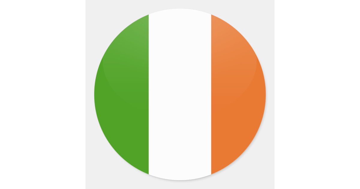 Ireland quality Flag Circle Classic Round Sticker | Zazzle