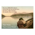 Ireland Sea Coast Motivational Desiderata Business Card Templates