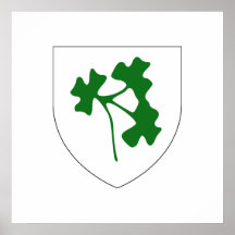 Ireland shamrock badge, Ireland Poster