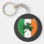 Ireland Shamrock Shield Keychain