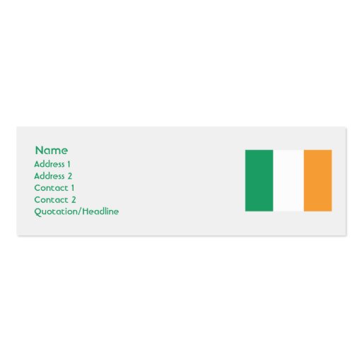 Ireland - Skinny Business Card Template (front side)