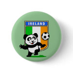This adorable little panda is too cute! He's featured in front of a large flag from Ireland and ready to play football and score some goals. This cute design is perfect for football players and soccer fans.