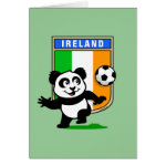 This adorable little panda is too cute! He's featured in front of a large flag from Ireland and ready to play football and score some goals. This cute design is perfect for football players and soccer fans.