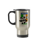 This adorable little panda is too cute! He's featured in front of a large flag from Ireland and ready to play football and score some goals. This cute design is perfect for football players and soccer fans.