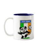 This adorable little panda is too cute! He's featured in front of a large flag from Ireland and ready to play football and score some goals. This cute design is perfect for football players and soccer fans.