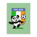This adorable little panda is too cute! He's featured in front of a large flag from Ireland and ready to play football and score some goals. This cute design is perfect for football players and soccer fans.