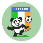 This adorable little panda is too cute! He's featured in front of a large flag from Ireland and ready to play football and score some goals. This cute design is perfect for football players and soccer fans.