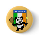This adorable little panda loves to get out on the court and hits some balls. Panda plays in front of a large flag of Ireland. This is a great design for anyone who loves to play tennis, watch tennis or just loves cute pandas.