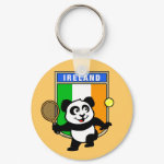 This adorable little panda loves to get out on the court and hits some balls. Panda plays in front of a large flag of Ireland. This is a great design for anyone who loves to play tennis, watch tennis or just loves cute pandas.