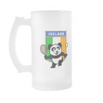 This adorable little panda loves to get out on the court and hits some balls. Panda plays in front of a large flag of Ireland. This is a great design for anyone who loves to play tennis, watch tennis or just loves cute pandas.