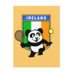 This adorable little panda loves to get out on the court and hits some balls. Panda plays in front of a large flag of Ireland. This is a great design for anyone who loves to play tennis, watch tennis or just loves cute pandas.