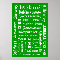 Ireland Towns & Places Poster posters