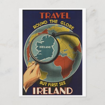 Ireland Travel Poster Postcard
