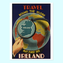 Ireland Travel Poster Postcard