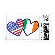Ireland USA Hearts Postage Stamp