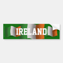 Ireland Waving Flag Bumper Stickers