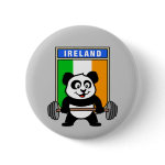 This cute bodybuilding panda loves weightlifting. He stands in front of a large flag of Ireland. Look how easy he lifts that heavy barbell loaded with weight plates. This design is too cute. Great gifts here for anyone from Ireland who loves weightlifting.