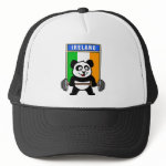 This cute bodybuilding panda loves weightlifting. He stands in front of a large flag of Ireland. Look how easy he lifts that heavy barbell loaded with weight plates. This design is too cute. Great gifts here for anyone from Ireland who loves weightlifting.