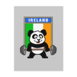 This cute bodybuilding panda loves weightlifting. He stands in front of a large flag of Ireland. Look how easy he lifts that heavy barbell loaded with weight plates. This design is too cute. Great gifts here for anyone from Ireland who loves weightlifting.