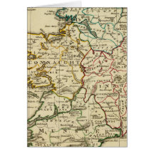Ireland with boundaries outlined card