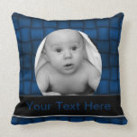 Iridescent Blocks (Blue) Throw Pillow